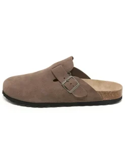 Leder-Clogs in Hellbraun>billowy