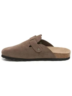 Leder-Clogs in Hellbraun>billowy