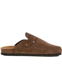 BABUNKERS Family Hausschuhe^Leder-Clogs in Hellbraun