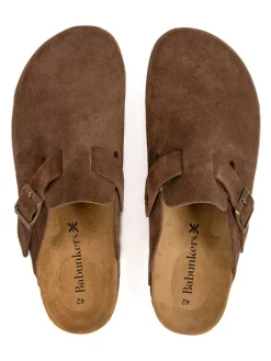 BABUNKERS Family Hausschuhe^Leder-Clogs in Hellbraun
