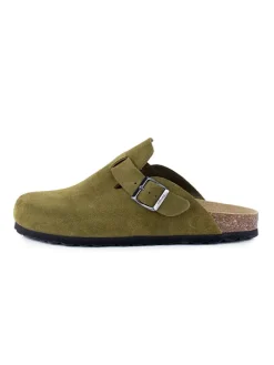 Leder-Clogs in Khaki>billowy Hot