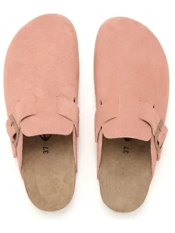 Leder-Clogs in Rosa><noscript><img width=