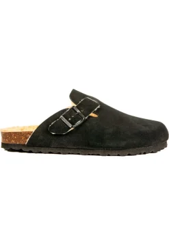 BABUNKERS Family Hausschuhe^Leder-Clogs in Schwarz