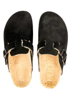 BABUNKERS Family Hausschuhe^Leder-Clogs in Schwarz