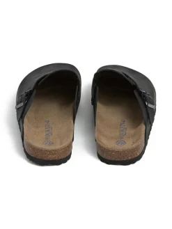 Leder-Clogs in Schwarz><noscript><img width=