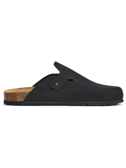Leder-Clogs in Schwarz>billowy New