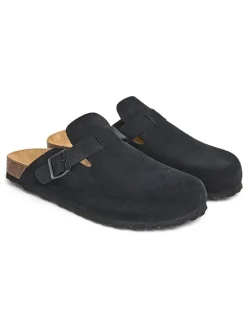 Leder-Clogs in Schwarz><noscript><img width=