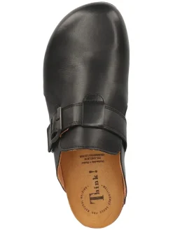 Leder-Clogs in Schwarz><noscript><img width=
