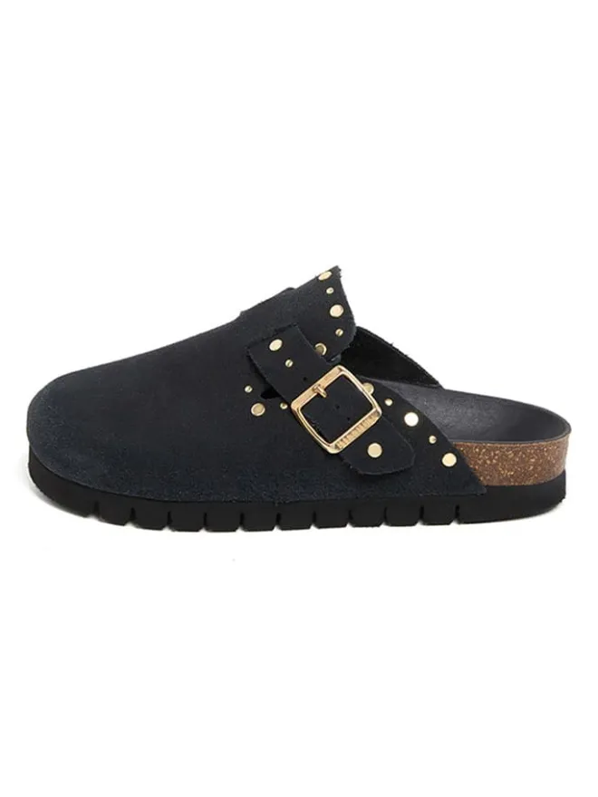 Leder-Clogs in Schwarz>billowy Hot