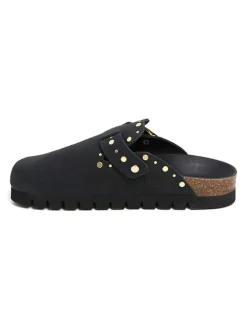 Leder-Clogs in Schwarz>billowy Hot