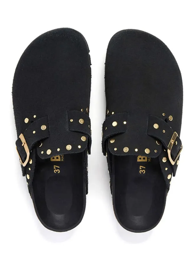 Leder-Clogs in Schwarz>billowy Hot