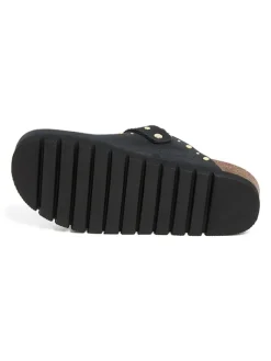 Leder-Clogs in Schwarz><noscript><img width=