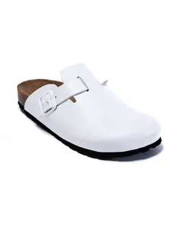 Leder-Clogs in Weiß>Mandel Online