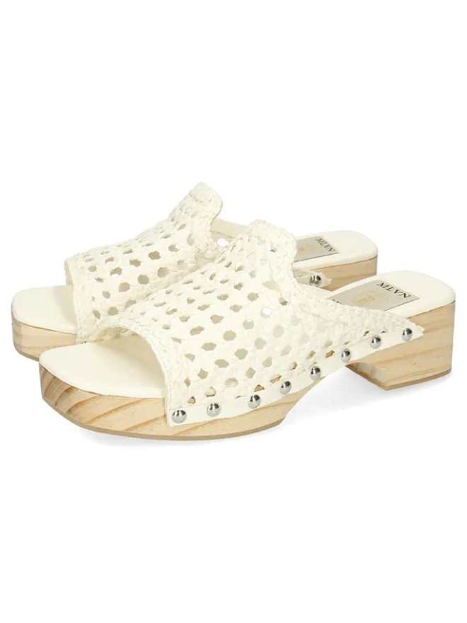 Leder-Clogs "Maria 1" in Creme>MELVIN & HAMILTON Clearance
