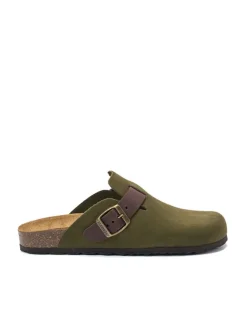 Leder-Clogs "Noe" in Khaki>Mandel New