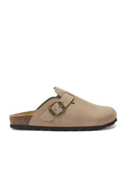 Leder-Clogs "Noe" in Taupe>Mandel New