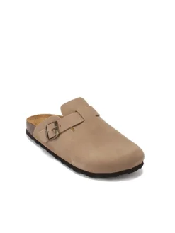 Leder-Clogs "Noe" in Taupe>Mandel New