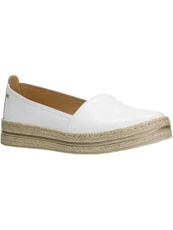 Wojas Halbschuhe^Leder-Espadrilles in Weiß