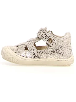 Leder-Halbsandalen "Bede" in Creme/ Silber>Naturino Clearance