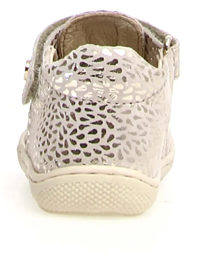 Leder-Halbsandalen "Bede" in Creme/ Silber>Naturino Clearance