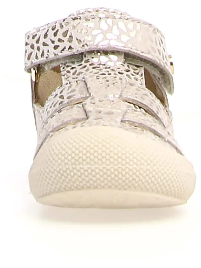 Leder-Halbsandalen "Bede" in Creme/ Silber>Naturino Clearance