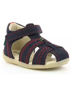 Leder-Halbsandalen "Bigbazar-2" in Dunkelblau/ Rot>Kickers Clearance