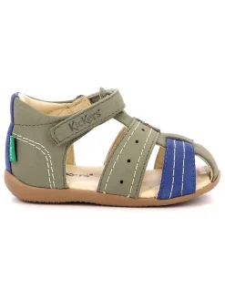 Leder-Halbsandalen "Bigbazar 2" in Khaki/ Blau>Kickers Clearance
