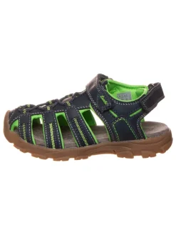 Lurchi Sandalen·Halbsandalen^Leder-Halbsandalen "Bobby" in Dunkelblau/ Grün