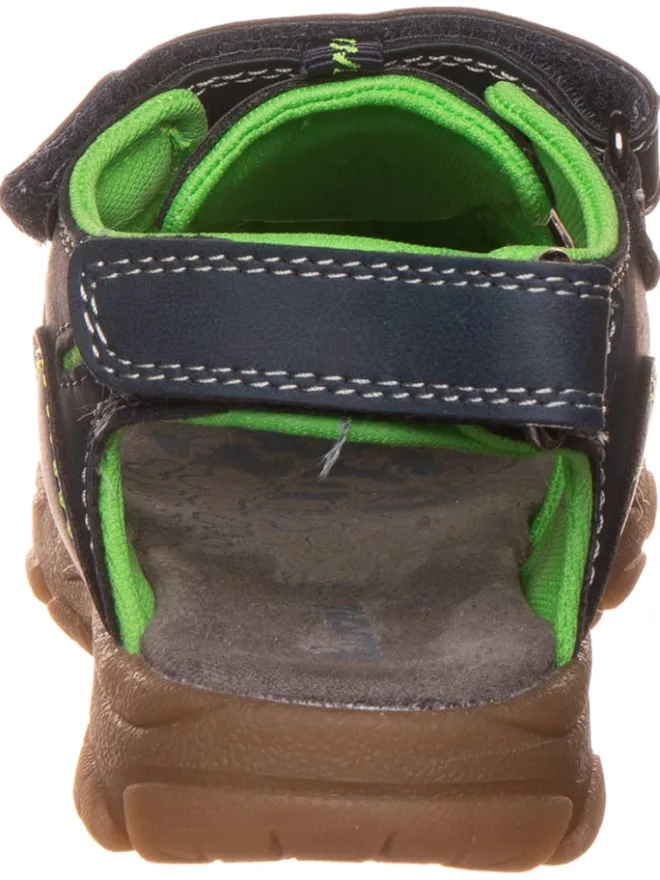 Lurchi Sandalen·Halbsandalen^Leder-Halbsandalen "Bobby" in Dunkelblau/ Grün