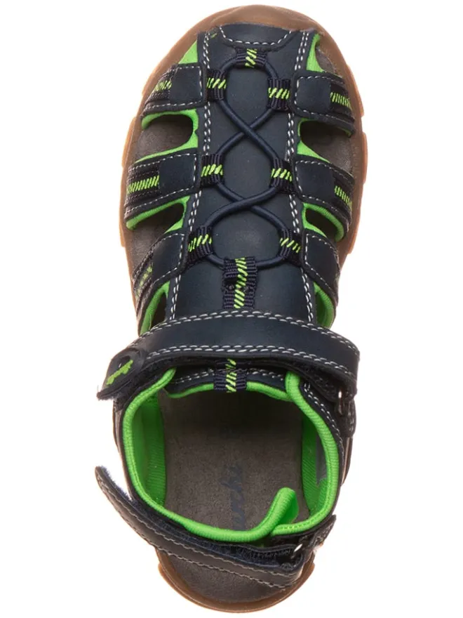 Lurchi Sandalen·Halbsandalen^Leder-Halbsandalen "Bobby" in Dunkelblau/ Grün