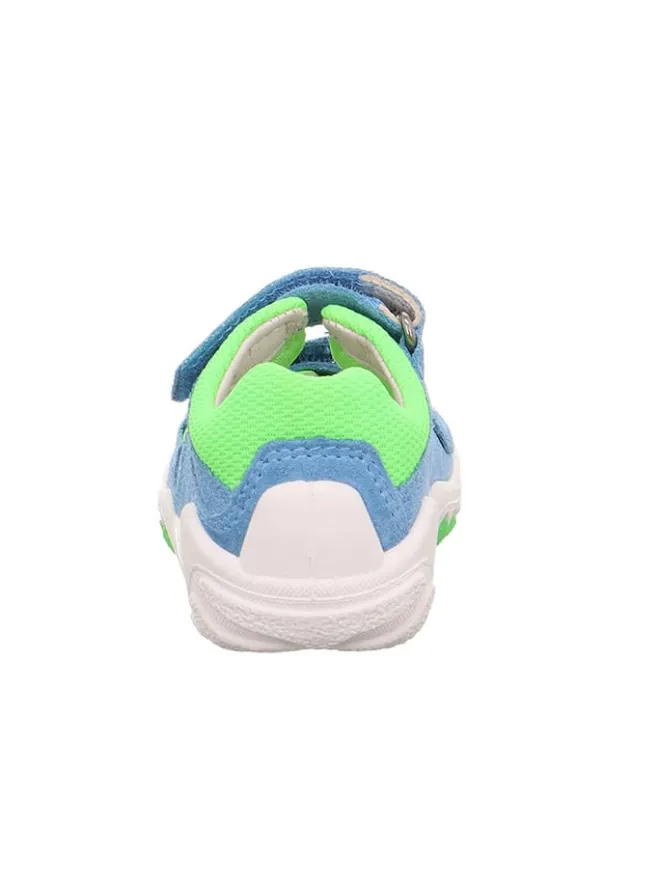 Leder-Halbsandalen "Flow" in Hellblau/ Grün/ Weiß>superfit New