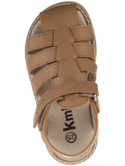 Leder-Halbsandalen in Beige><noscript><img width=