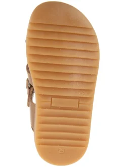 Leder-Halbsandalen in Beige><noscript><img width=