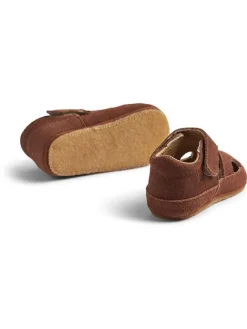Leder-Halbsandalen in Braun><noscript><img width=