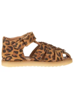 Leder-Halbsandalen in Braun>POM POM