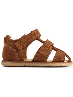 Leder-Halbsandalen in Braun>Wheat Best