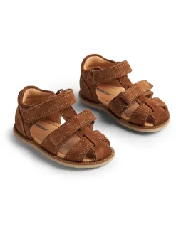Leder-Halbsandalen in Braun>Wheat Best