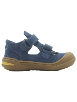 Leder-Halbsandalen in Dunkelblau><noscript><img width=