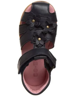Leder-Halbsandalen in Dunkelblau><noscript><img width=
