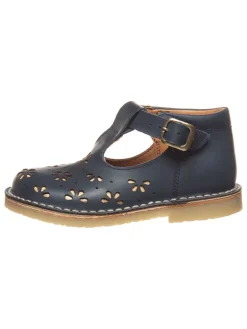 Leder-Halbsandalen in Dunkelblau>kmins Hot