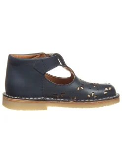 Leder-Halbsandalen in Dunkelblau>kmins Hot