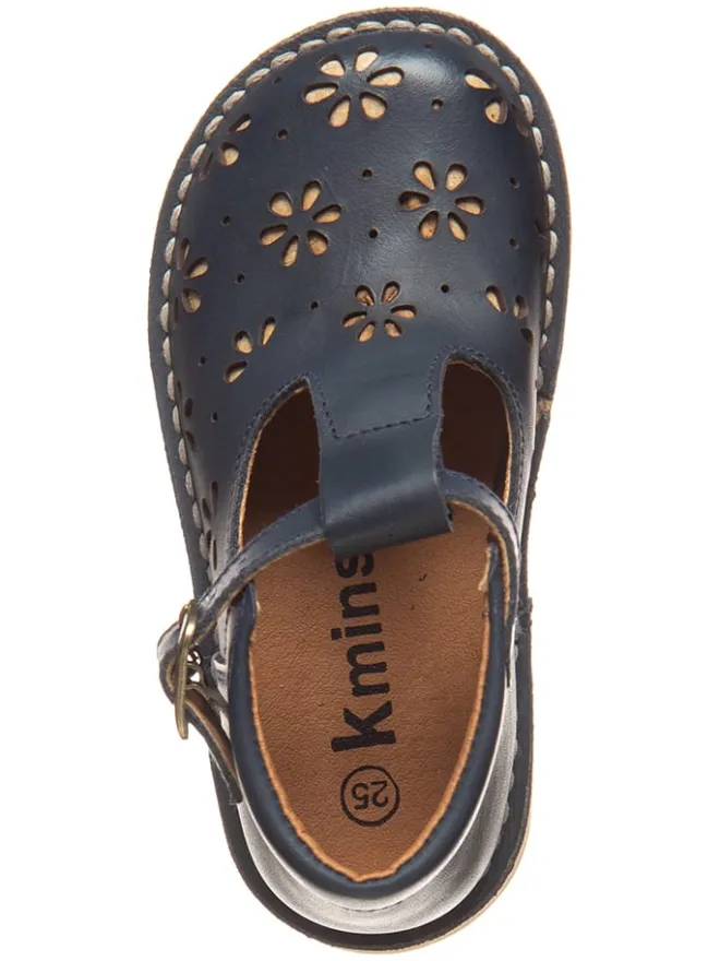 Leder-Halbsandalen in Dunkelblau>kmins Hot