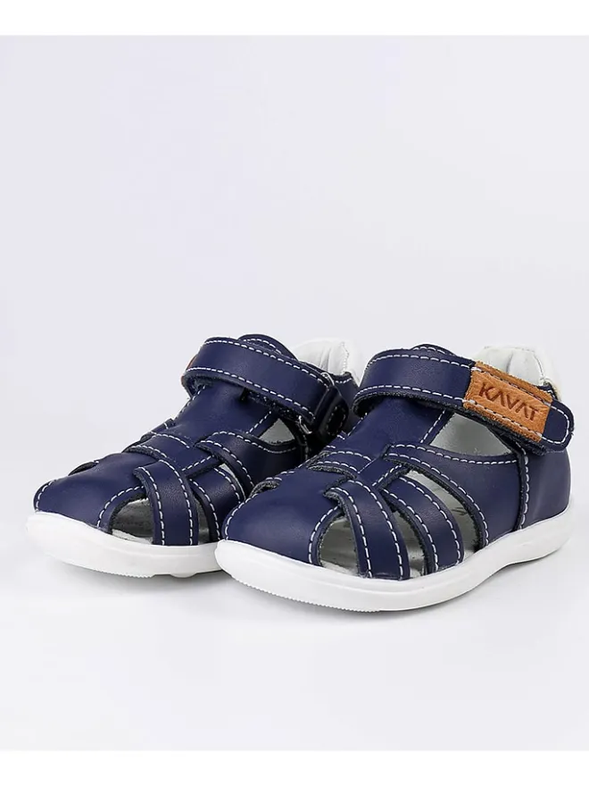 KAVAT Sandalen^Leder-Halbsandalen in Dunkelblau