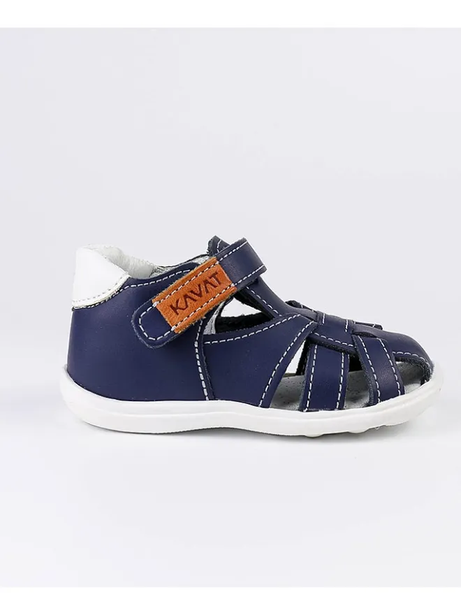 KAVAT Sandalen^Leder-Halbsandalen in Dunkelblau