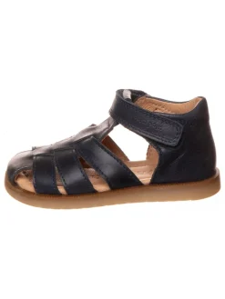 Leder-Halbsandalen in Dunkelblau>POM POM New