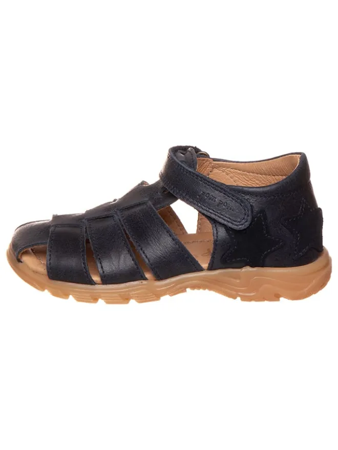 POM POM Sandalen·Halbsandalen^Leder-Halbsandalen in Dunkelblau