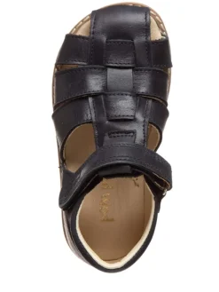 Leder-Halbsandalen in Dunkelblau><noscript><img width=