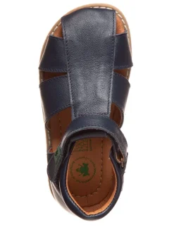 Leder-Halbsandalen in Dunkelblau><noscript><img width=
