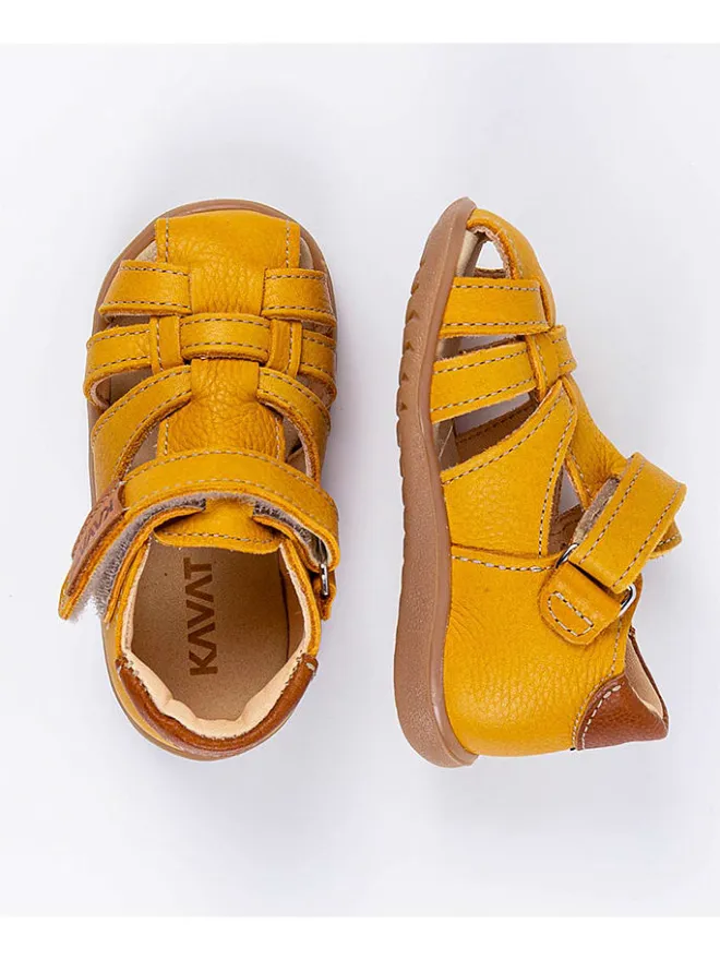 KAVAT Sandalen^Leder-Halbsandalen in Gelb