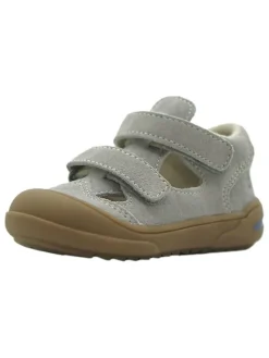 Leder-Halbsandalen in Grau>lamino Clearance